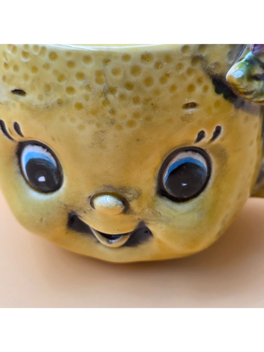 Vintage Enesco Anthropomorphic Fruit Mugs Salt Pepper Shakers Set of 8 - Picture 14 of 16
